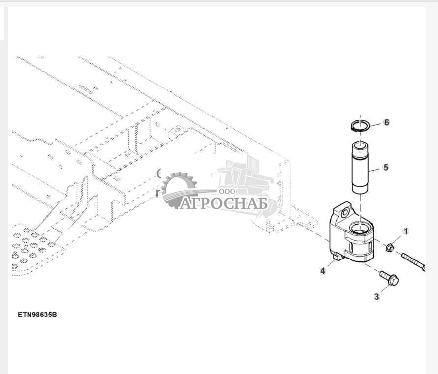 Шарнир лестницы, опора кабины 